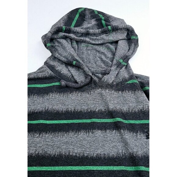 Zoo York Size Medium Mens Gray Black Green Stripe Lightweight Pullover Hoodie - Picture 5 of 11